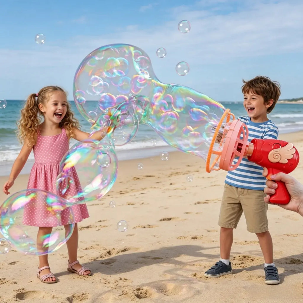Bubble in Bubble Magic Bubble Gun - Bubble Machine Blower Toy for Kids Toddlers, Giant Bubbles Party Favors