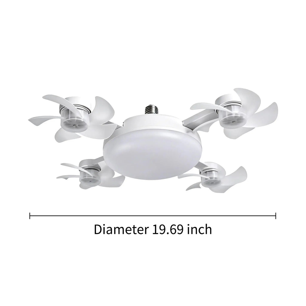 MREGB 2026 New E27 Socket Ceiling Fan Light - 2-In-1 Silent LED Fan with Remote Control, Energy-Saving Cooling & Lighting Combo for Home Bedroom