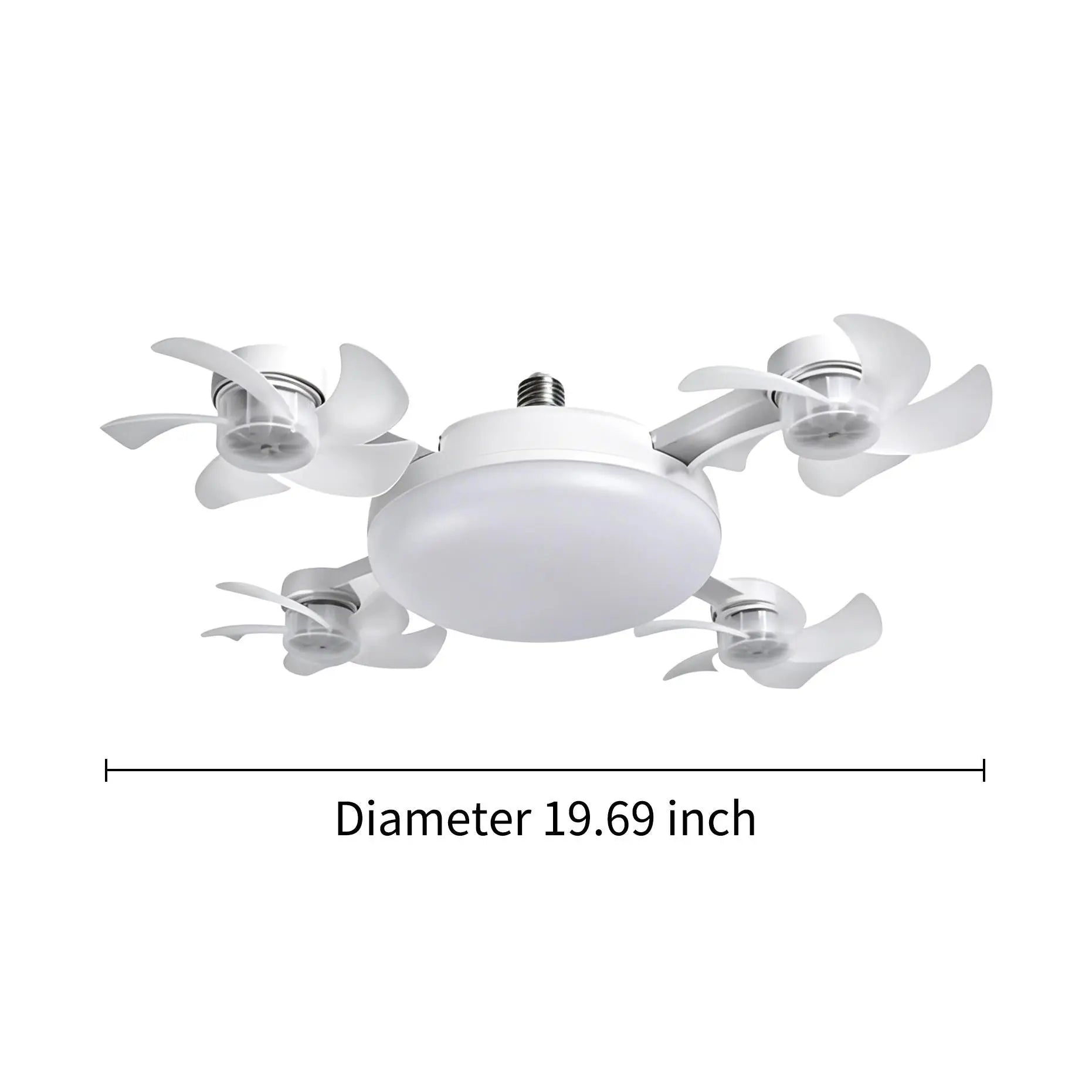MREGB 2026 New E27 Socket Ceiling Fan Light - 2-In-1 Silent LED Fan with Remote Control, Energy-Saving Cooling & Lighting Combo for Home Bedroom