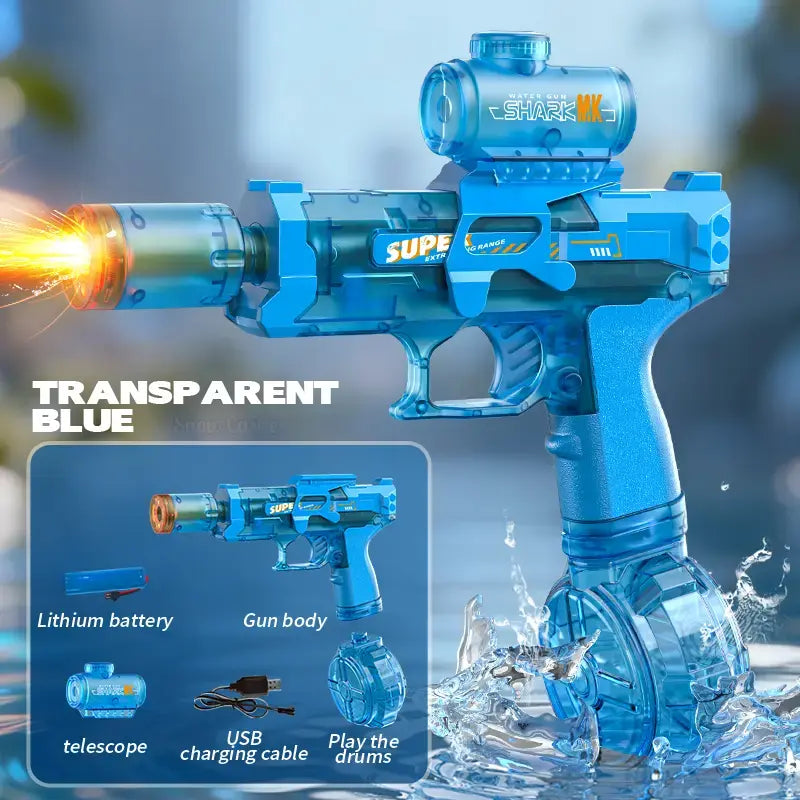 Adult and Children'S Electric Water Guns, Summervibes,Automatic High-Power Water Guns, Swimming Pool Toys,Summervibes,Beach Electric Water Guns, Realistic Muzzle Flames.