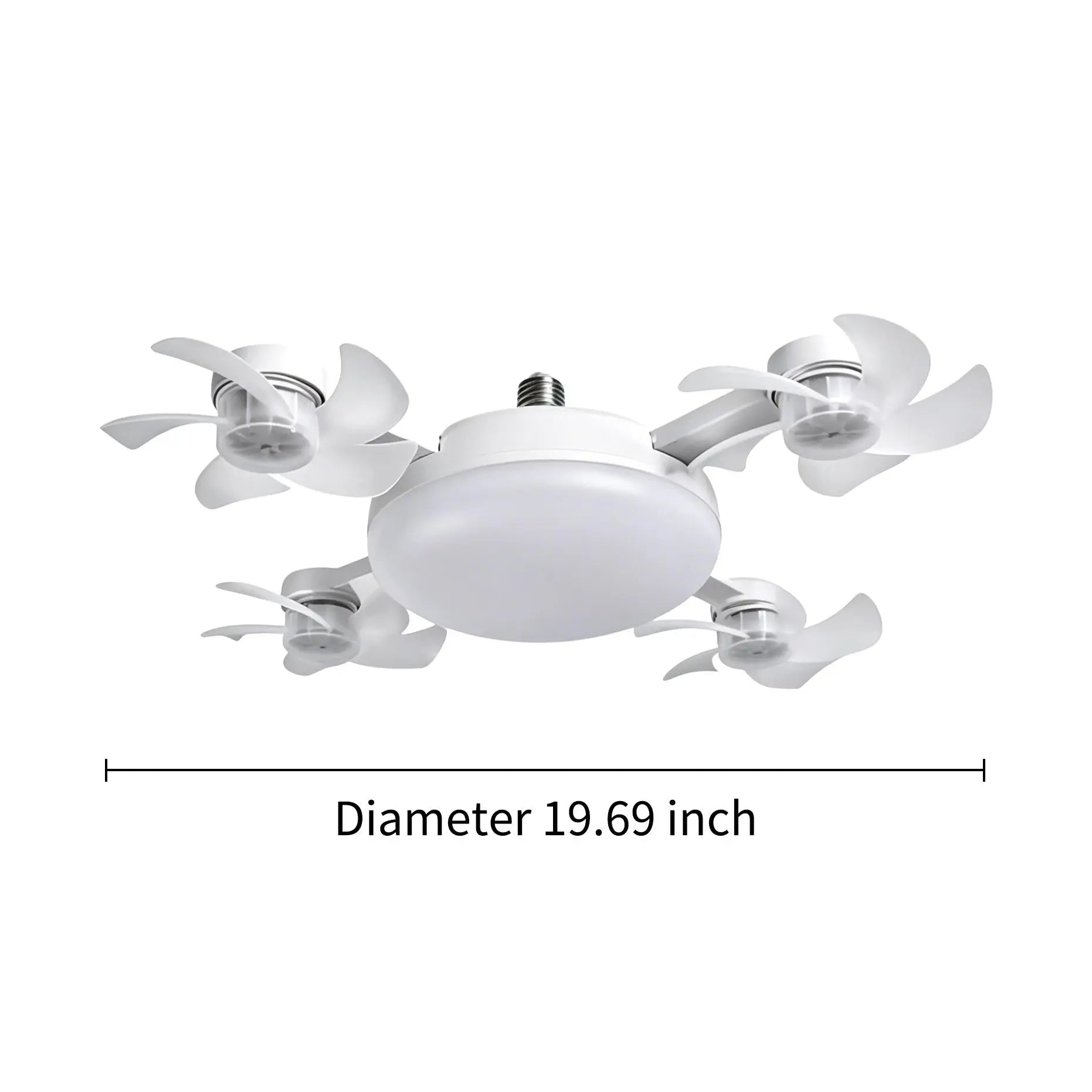 MREGB 2026 New E27 Socket Ceiling Fan Light - 2-In-1 Silent LED Fan with Remote Control, Energy-Saving Cooling & Lighting Combo for Home Bedroom