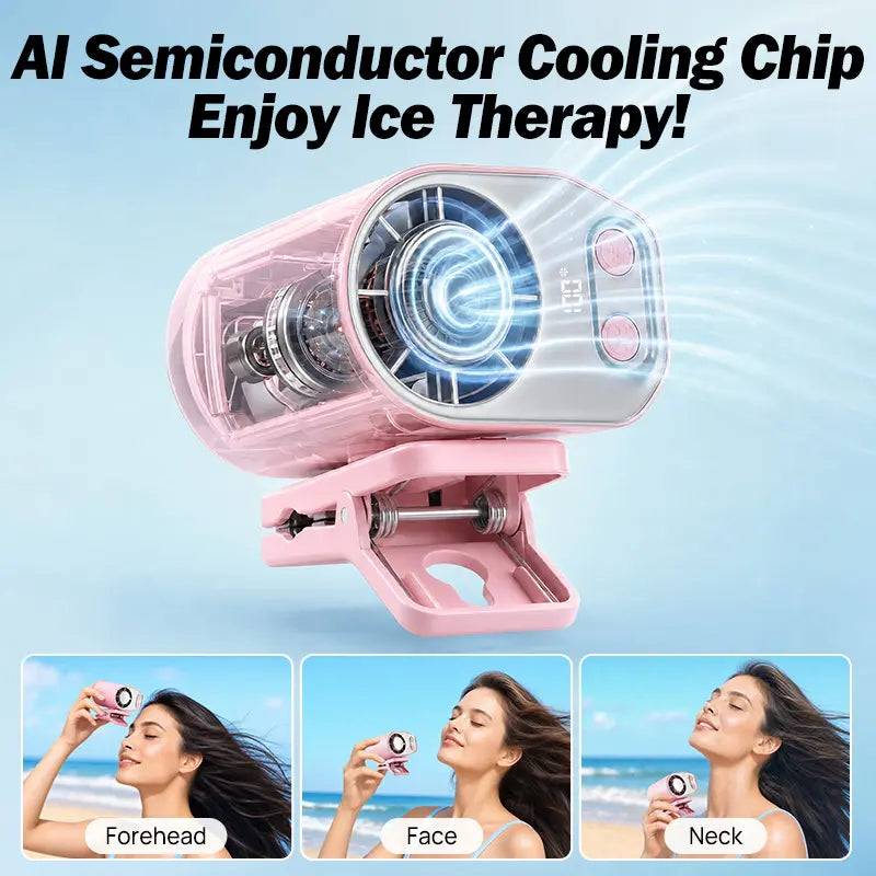 【Summer Wins】Joytutus Car Clip-On Fan, Car Accessories, Portable Fan with LED Display, 360° Rotation, 100-Speed Stepless Adjustment, Usb-Rechargeable Charging Button , Cars Accessories