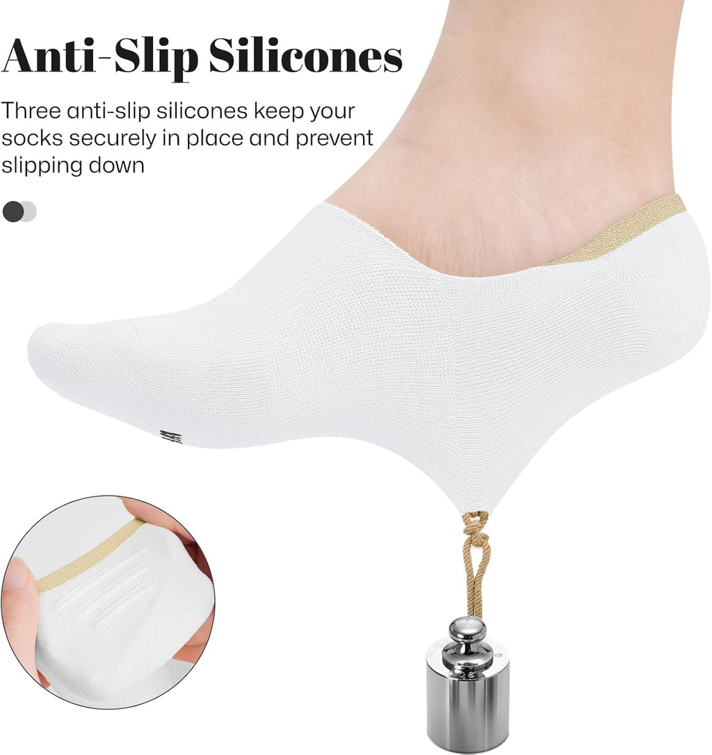 Wernies No Show Socks Women Low Socks Non Slip Flat Boat Line 4/8 Pairs
