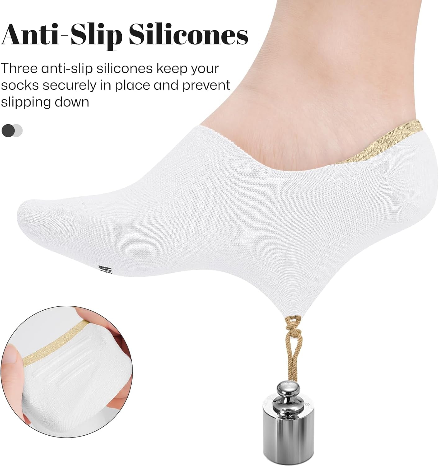 Wernies No Show Socks Women Low Socks Non Slip Flat Boat Line 4/8 Pairs